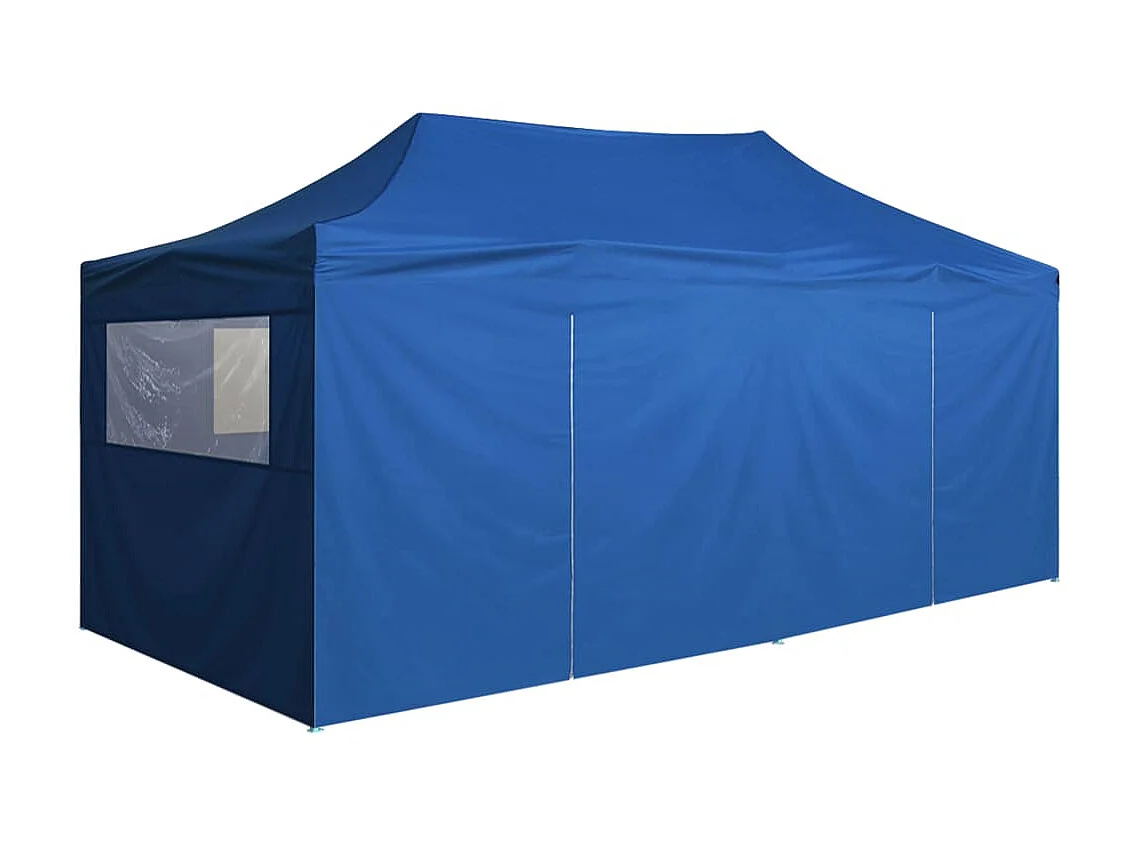 Tenda dobrável profissional festas 4 paredes 3x6m aço azul PT205730