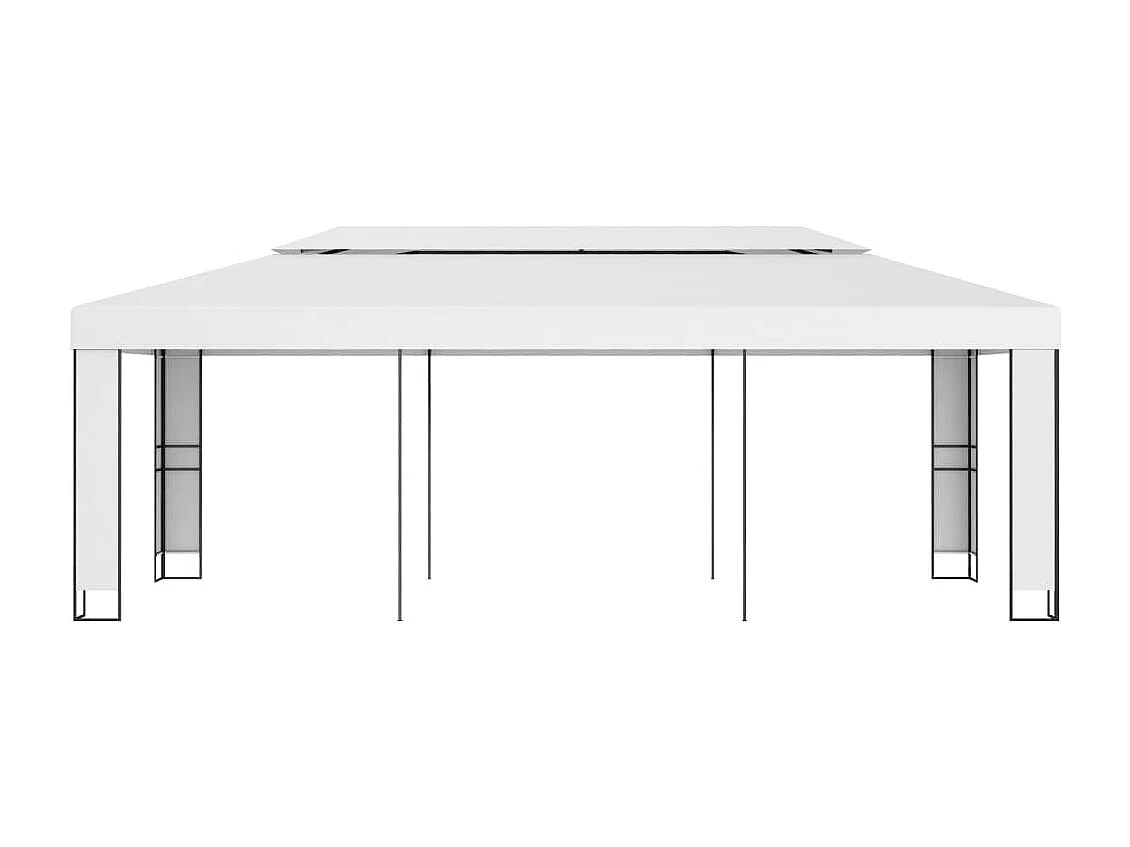Cenador con doble techo blanco 3x6 m ES660958