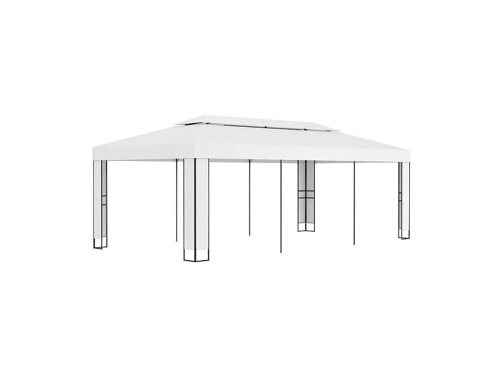 Tonnelle avec toit double 3x6 m Blanc WVGQ1379