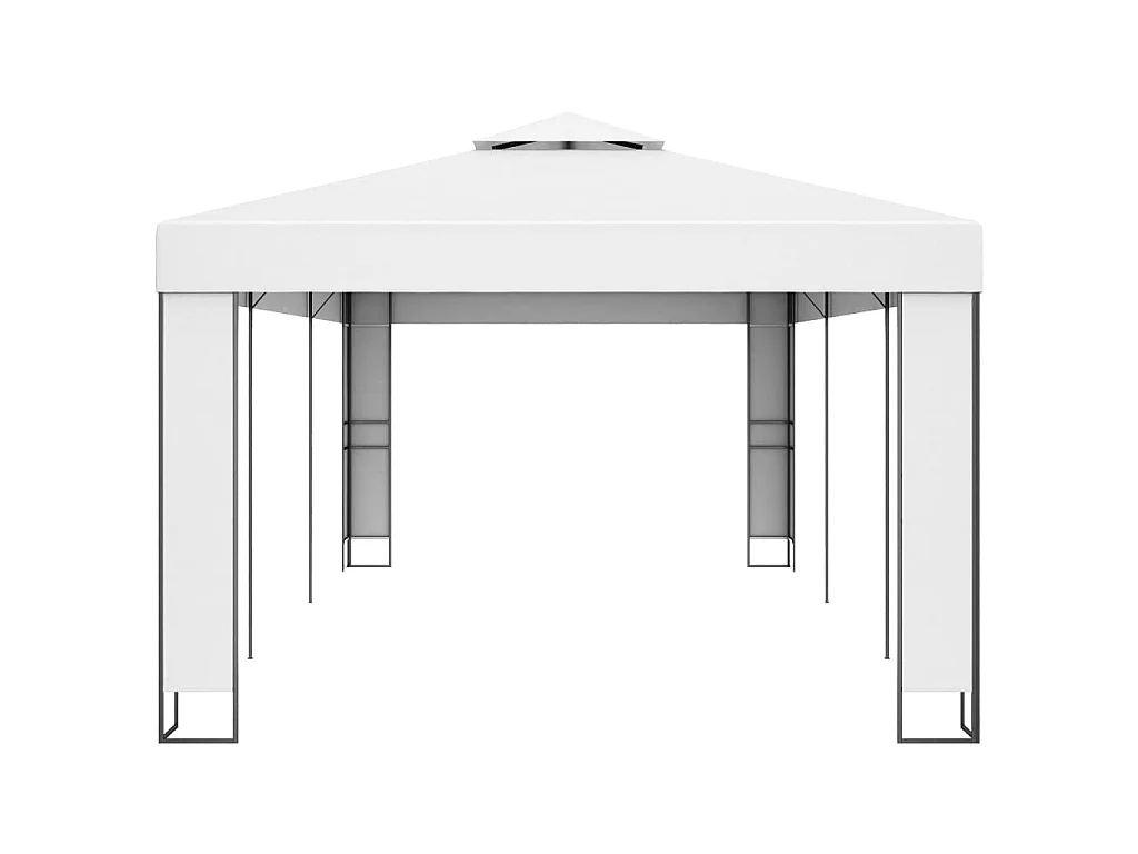 Prieel met dubbel dak 3x6 m wit NL988810