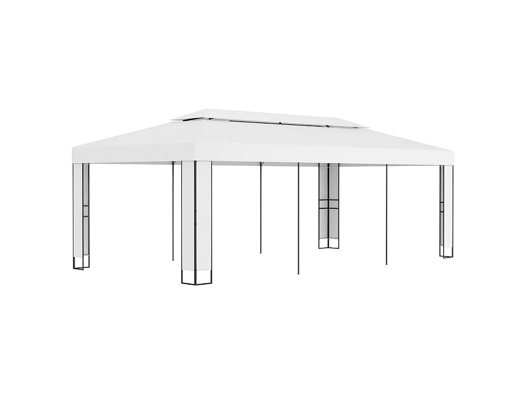 Tonnelle avec toit double 3x6 m Blanc WVGQ1379