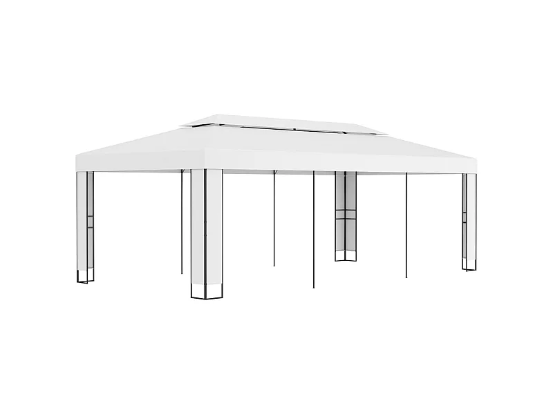 Tonnelle avec toit double 3x6 m Blanc WVGQ1379