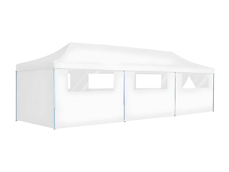 Carpa de fiestas pop-up plegable con 8 paredes blanco 3x9 m ES902530