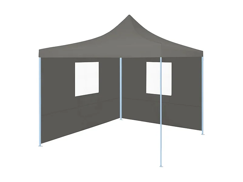 Tenda dobrável profissional festas 2 paredes 2x2m aço antracite PT619488