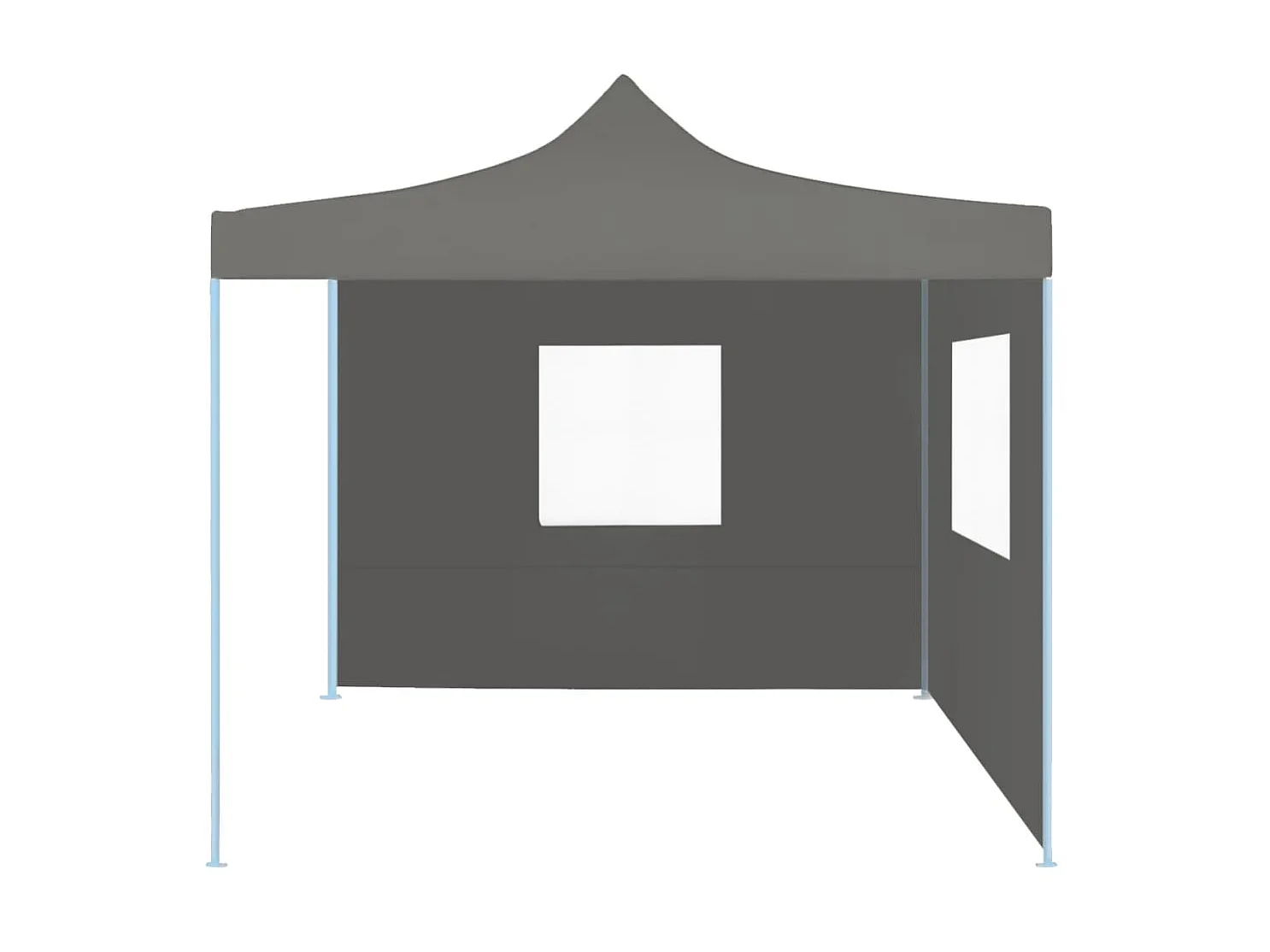 Tenda dobrável profissional festas 2 paredes 2x2m aço antracite PT619488