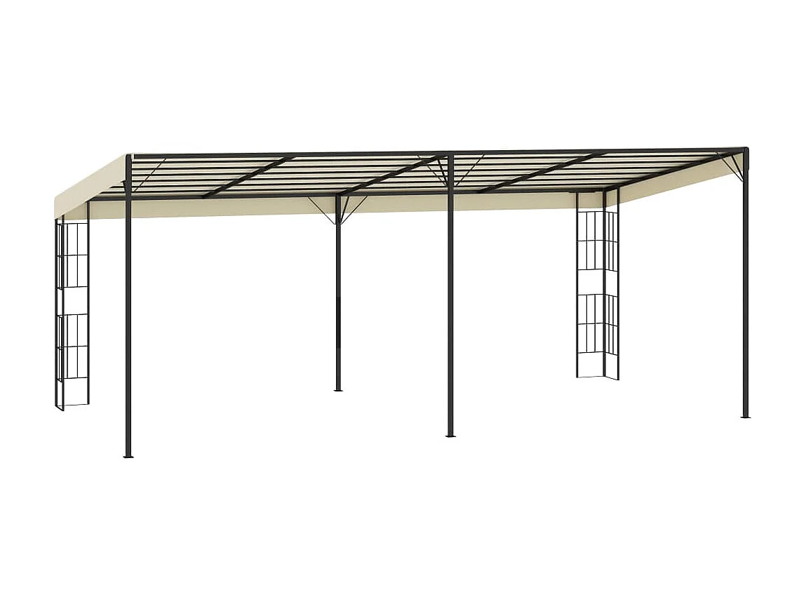 Gazebo - Tenda de recepção de montagem na parede 3x6 m tecido creme PT383184