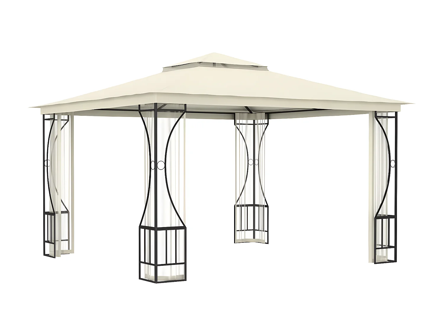 Tonnelle avec moustiquaire 300x300x265 cm Crème WVGQ6737
