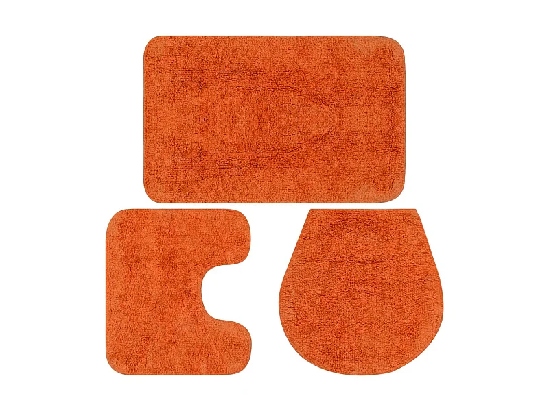 Jeu de tapis de salle de bain 3 pcs Tissu Orange WVGQ7591
