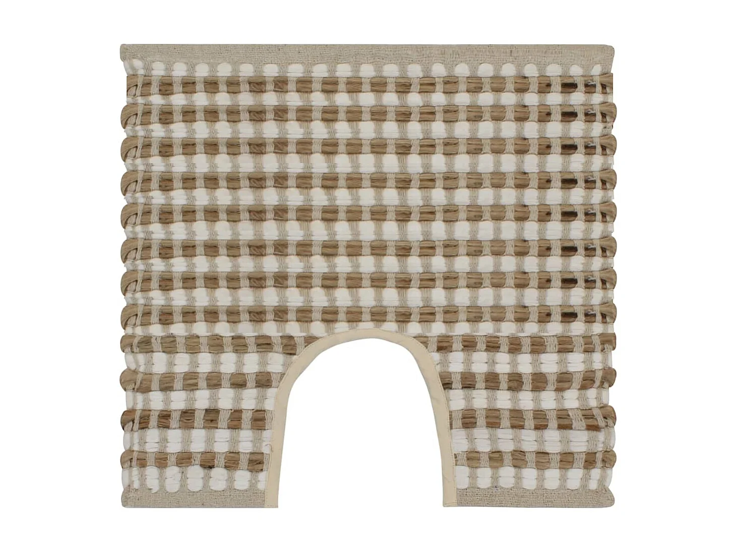 Tapis de salle de bain tissés à la main Naturel et blanc WVGQ5601
