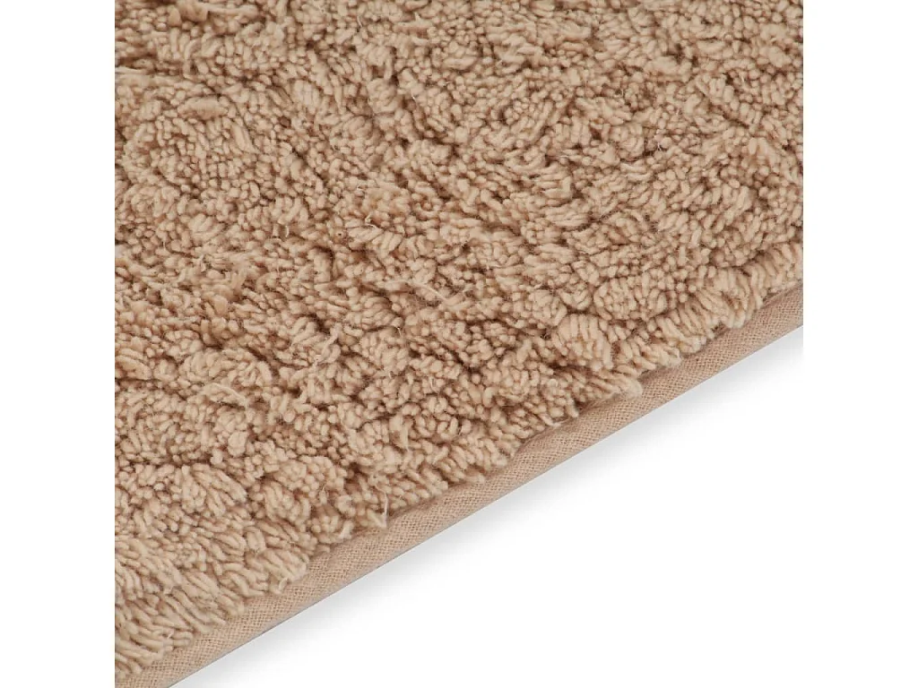 Tapis de salle de bain 2 pcs Tissu Beige WVGQ5314