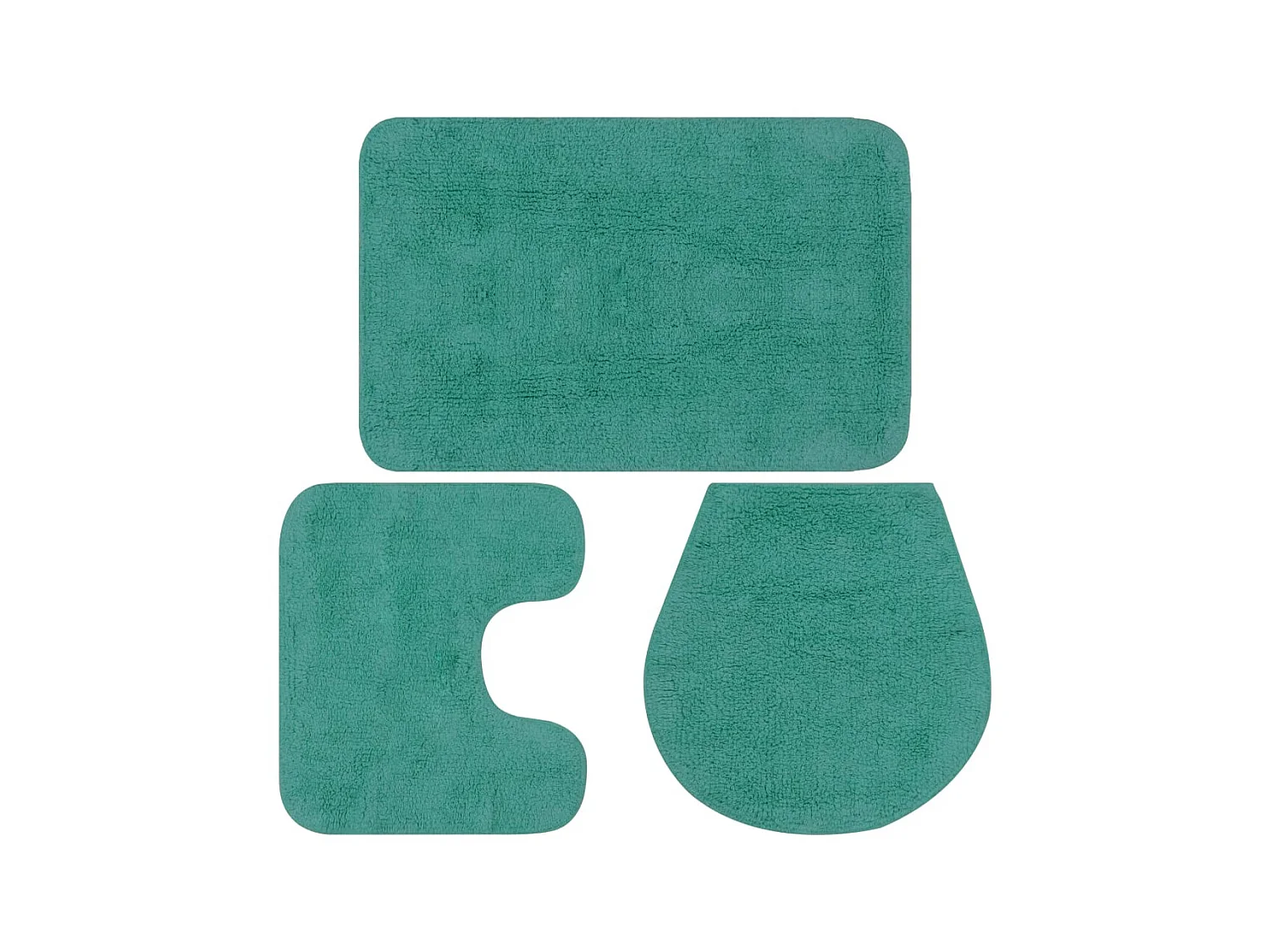 Jeu de tapis de salle de bain 3 pcs Tissu Turquoise WVGQ5598