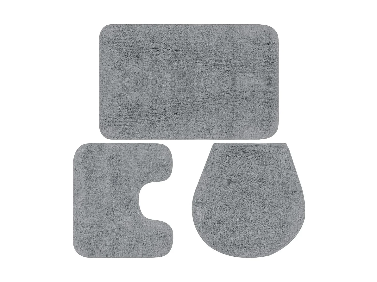 Jeu de tapis de salle de bain 3 pcs Tissu Gris WVGQ7632