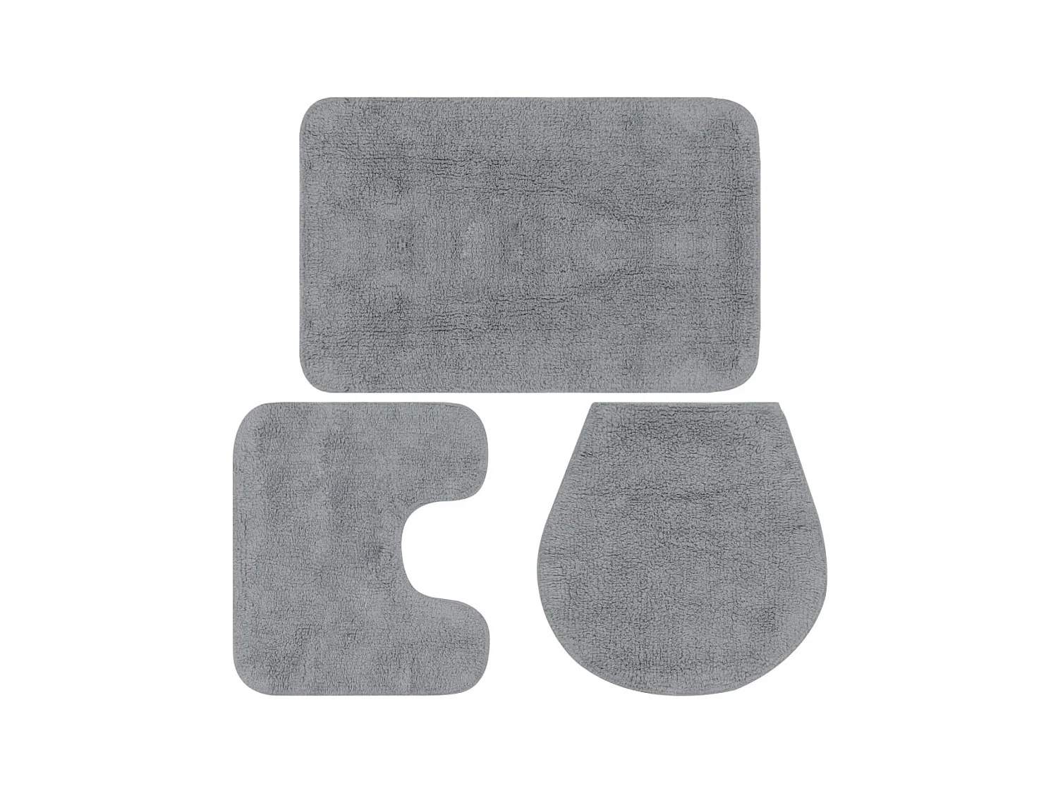 Jeu de tapis de salle de bain 3 pcs Tissu Gris WVGQ7632