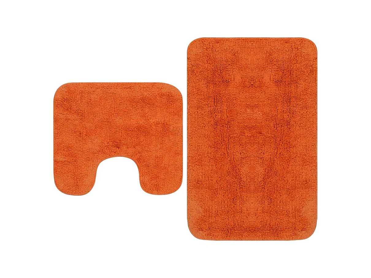 Tapis de salle de bain 2 pcs Tissu Orange WVGQ7819