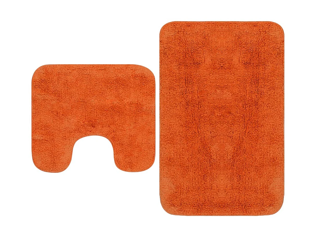 Tapis de salle de bain 2 pcs Tissu Orange WVGQ7819