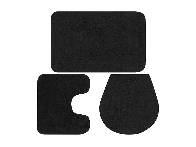Conjunto tapetes de casa de banho 3 pcs tecido antracite PT191719