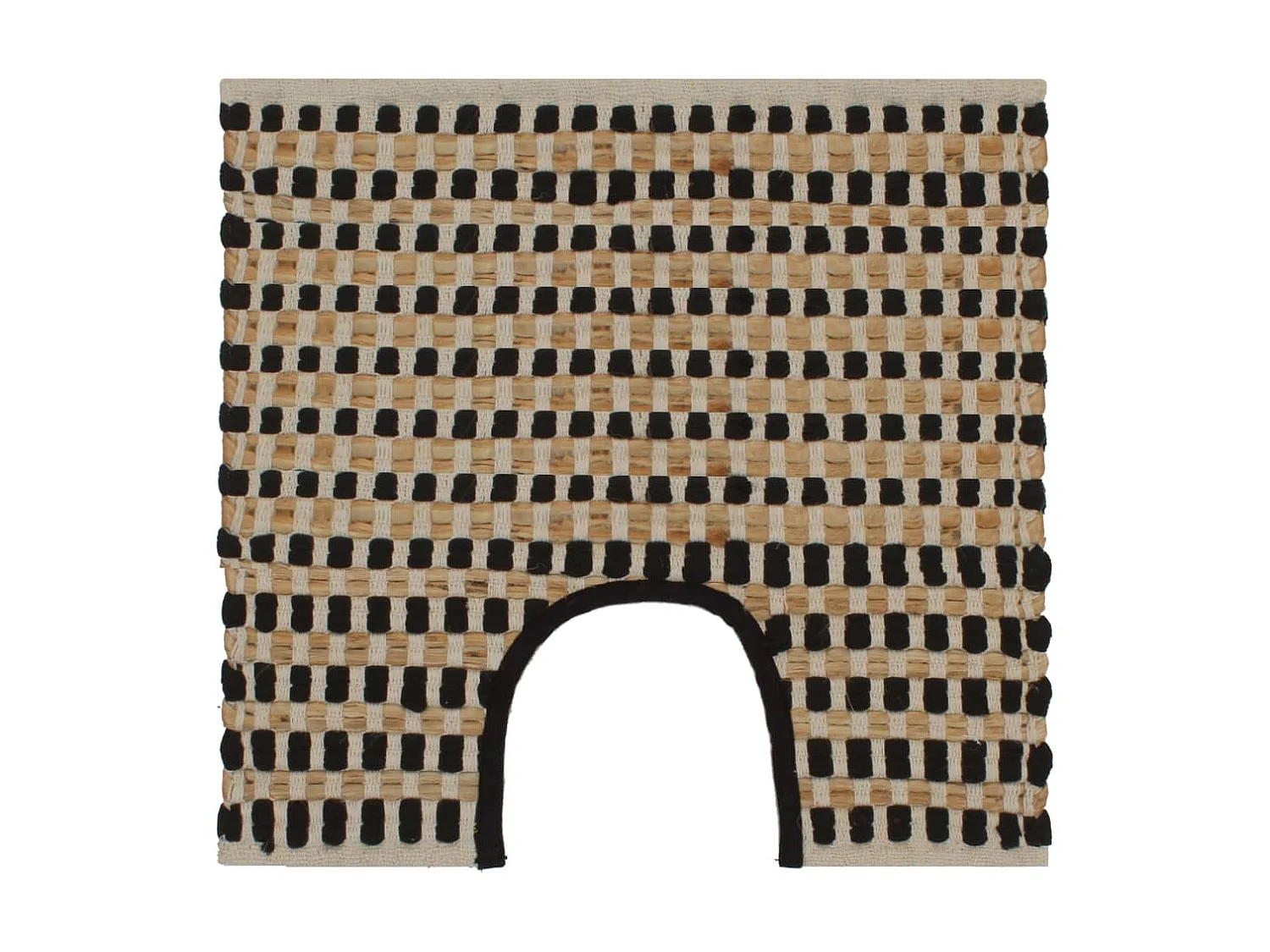 Tapis de salle de bain tissés à la main Jute Naturel et Noir WVGQ8117