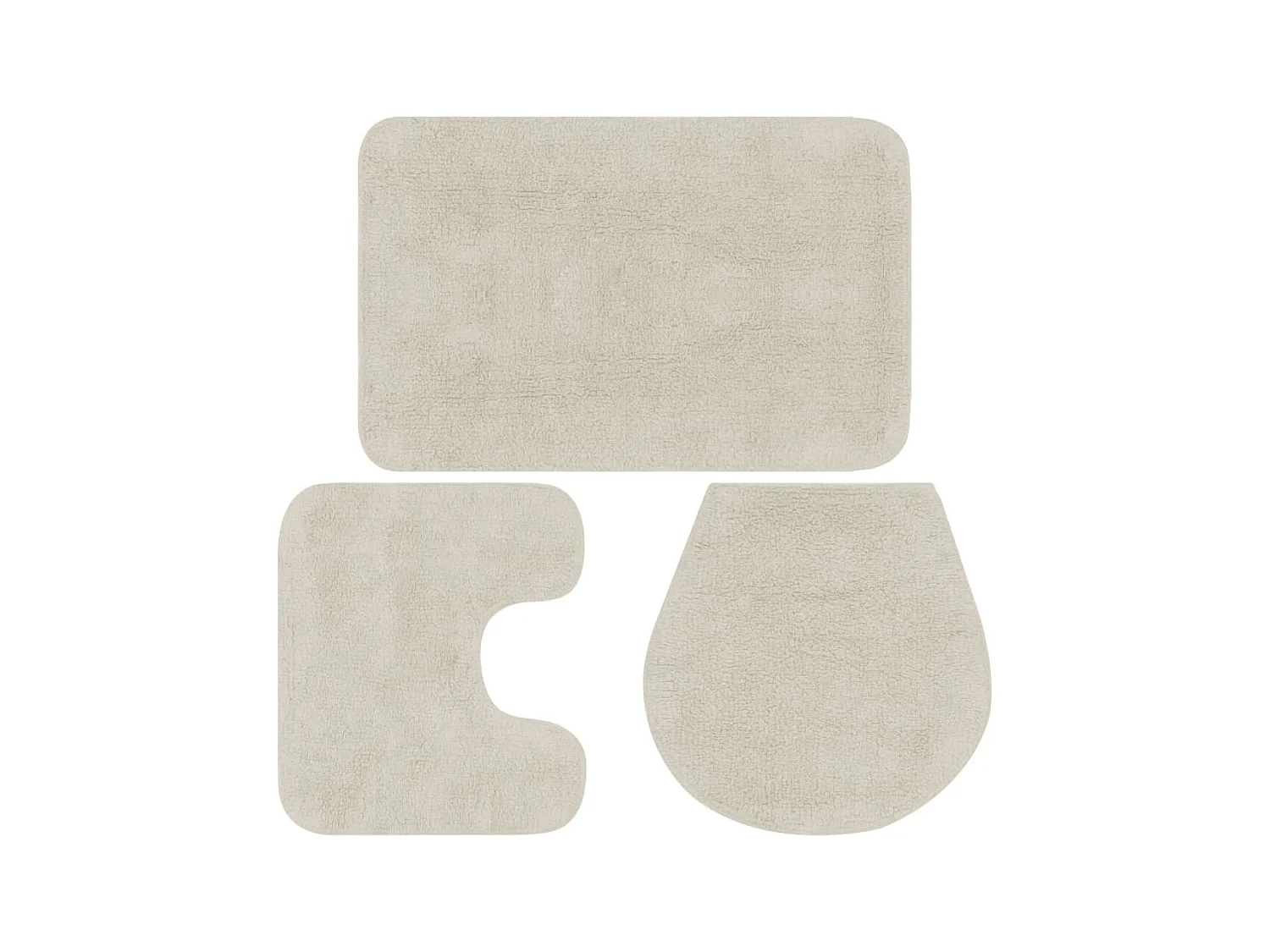 Jeu de tapis de salle de bain 3 pcs Tissu Blanc WVGQ2516
