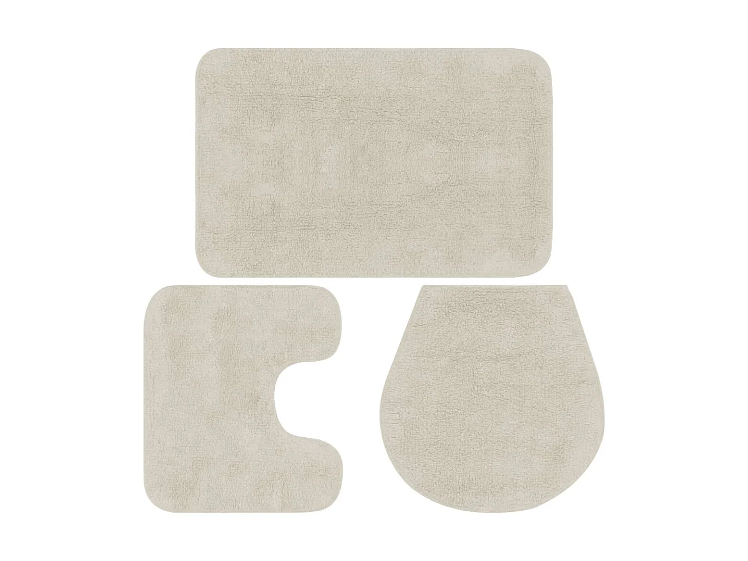 Jeu de tapis de salle de bain 3 pcs Tissu Blanc WVGQ2516