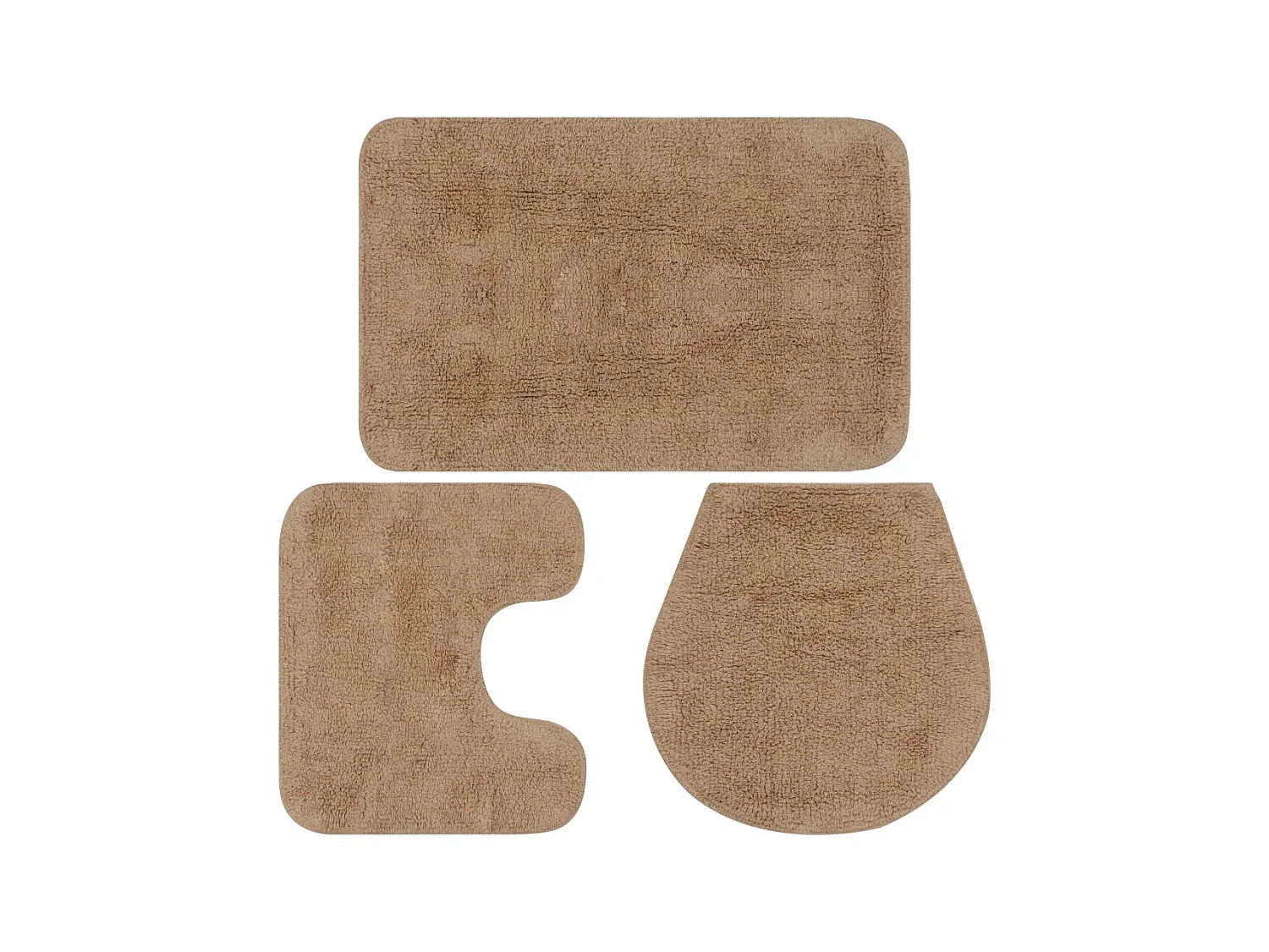 Jeu de tapis de salle de bain 3 pcs Tissu Beige WVGQ7067