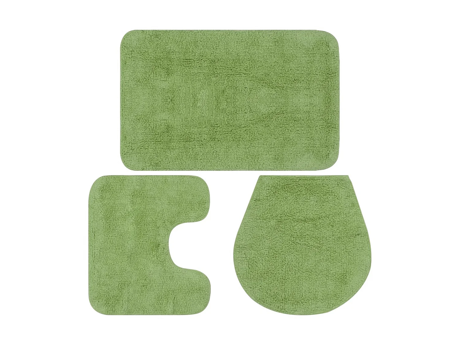 Jeu de tapis de salle de bain 3 pcs Tissu Vert WVGQ8052