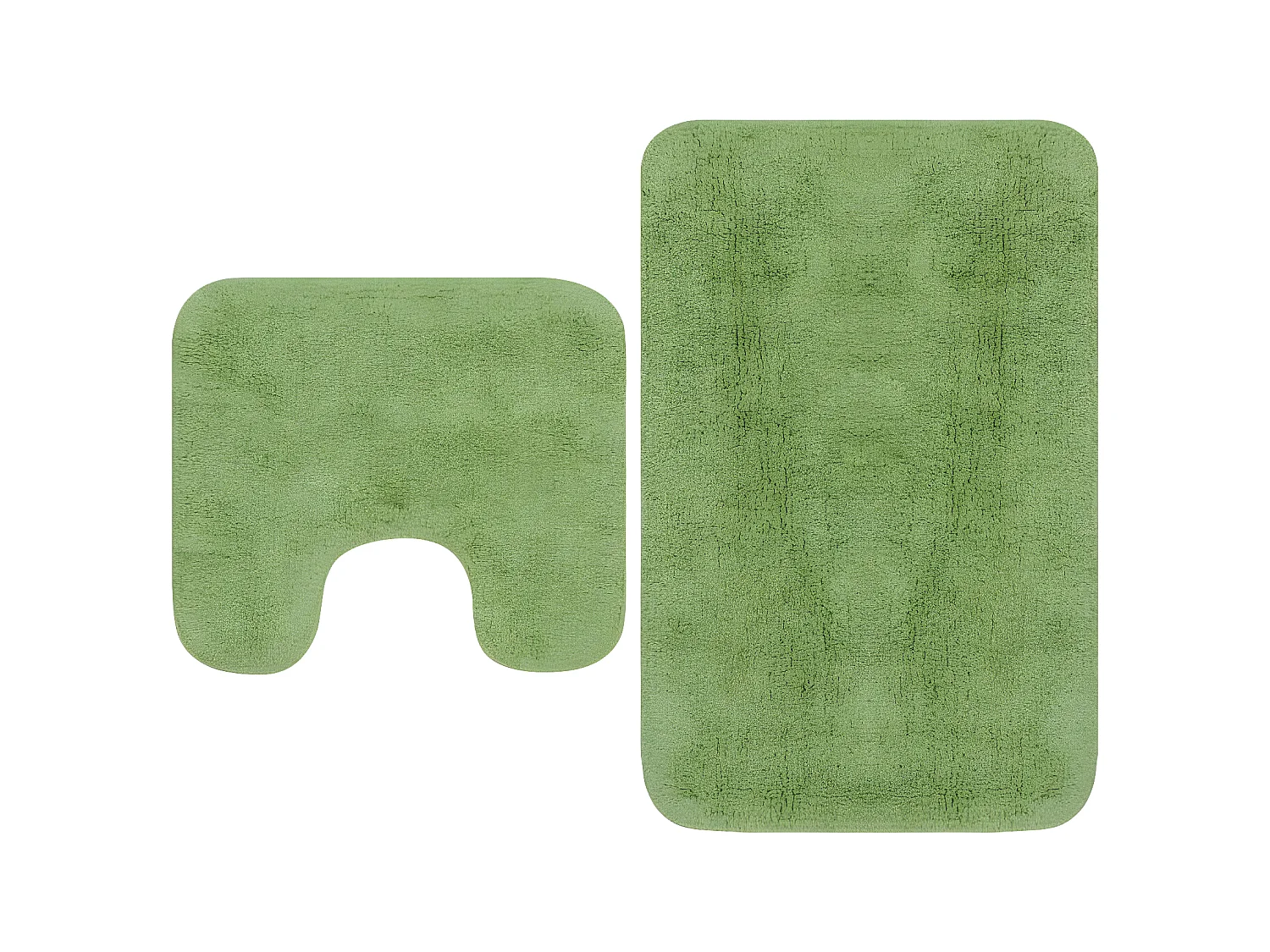 Jeu de tapis de salle de bain 3 pcs Tissu Vert WVGQ8231