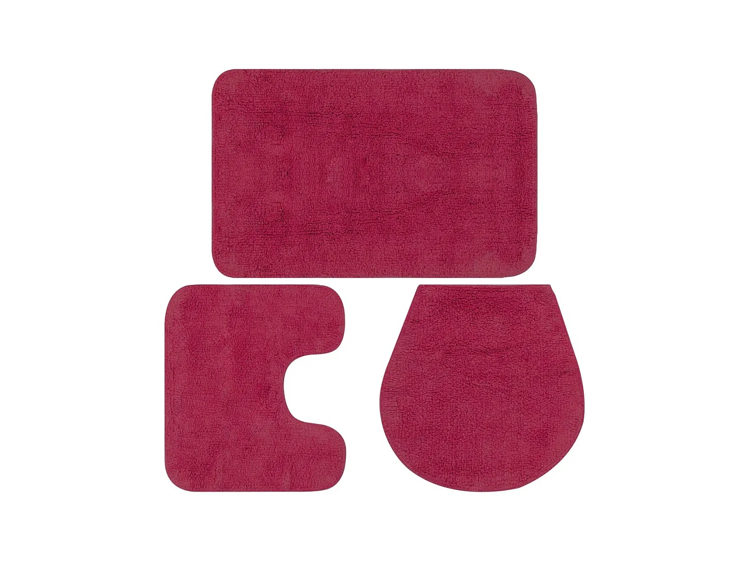 Jeu de tapis de salle de bain 3 pcs Tissu Fushsia WVGQ5666