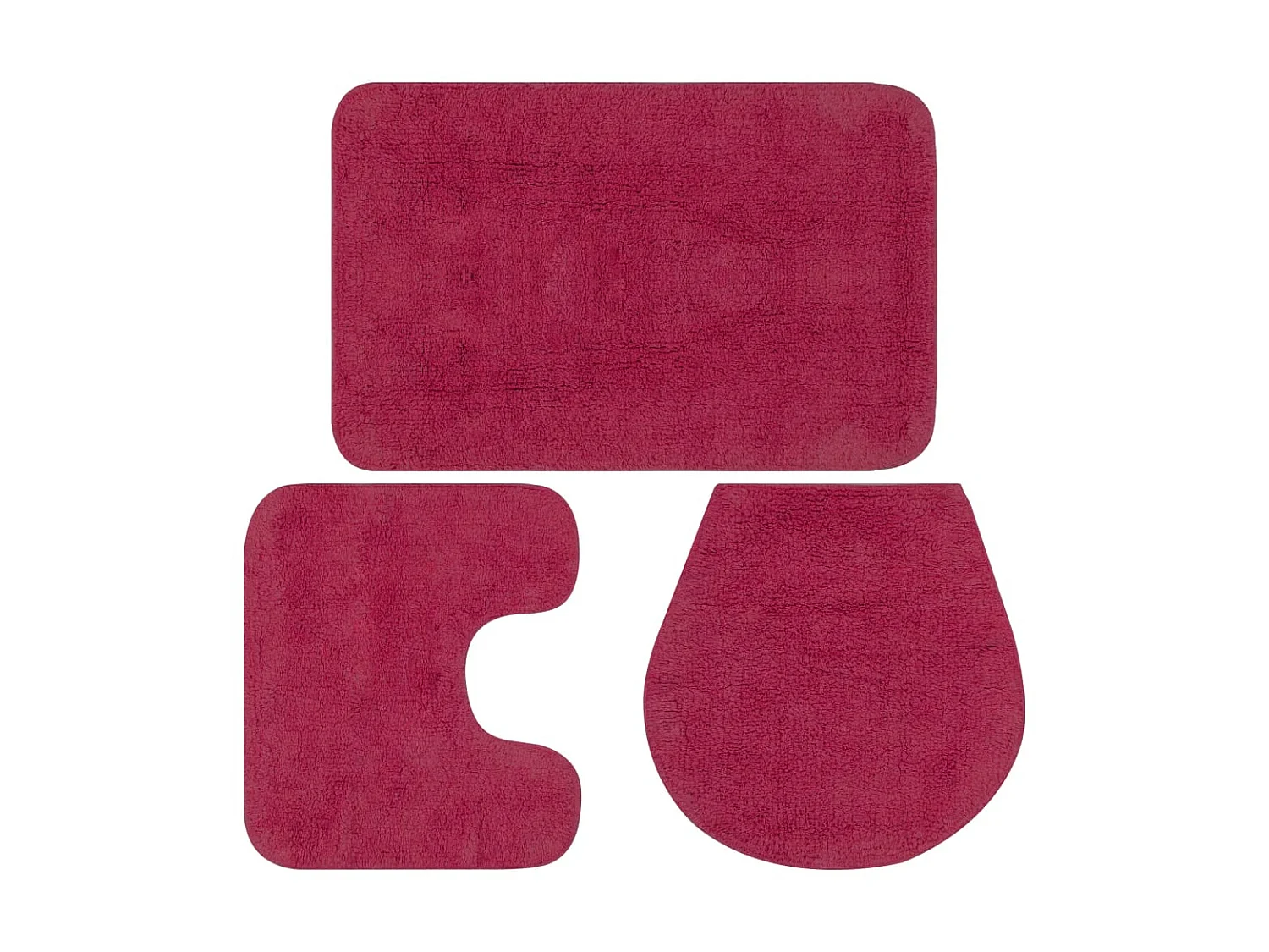 Jeu de tapis de salle de bain 3 pcs Tissu Fushsia WVGQ5666