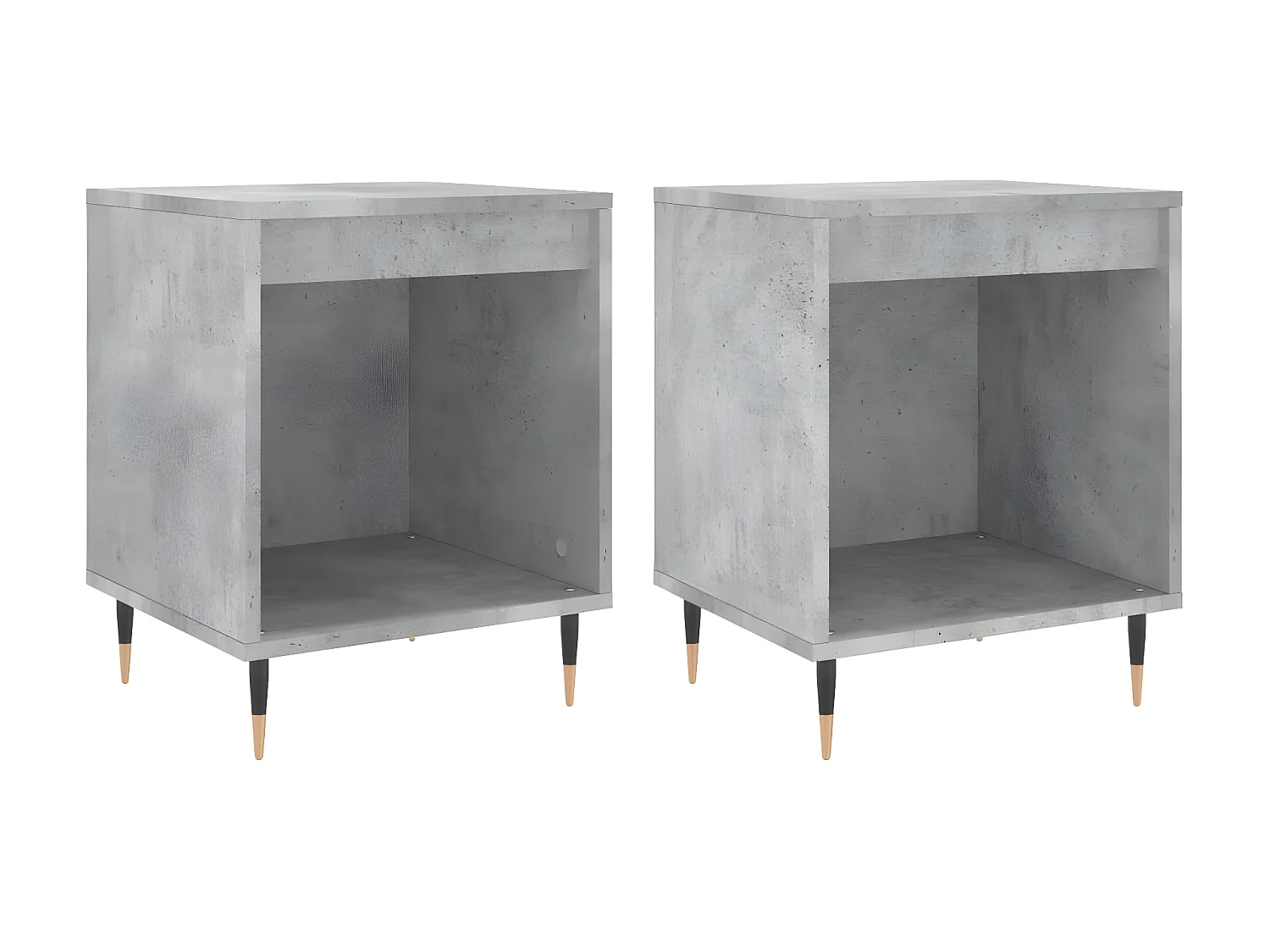 Lot de 2 Tables de chevet gris béton 40x35x50 cm bois d’ingénierie WVGQ2199