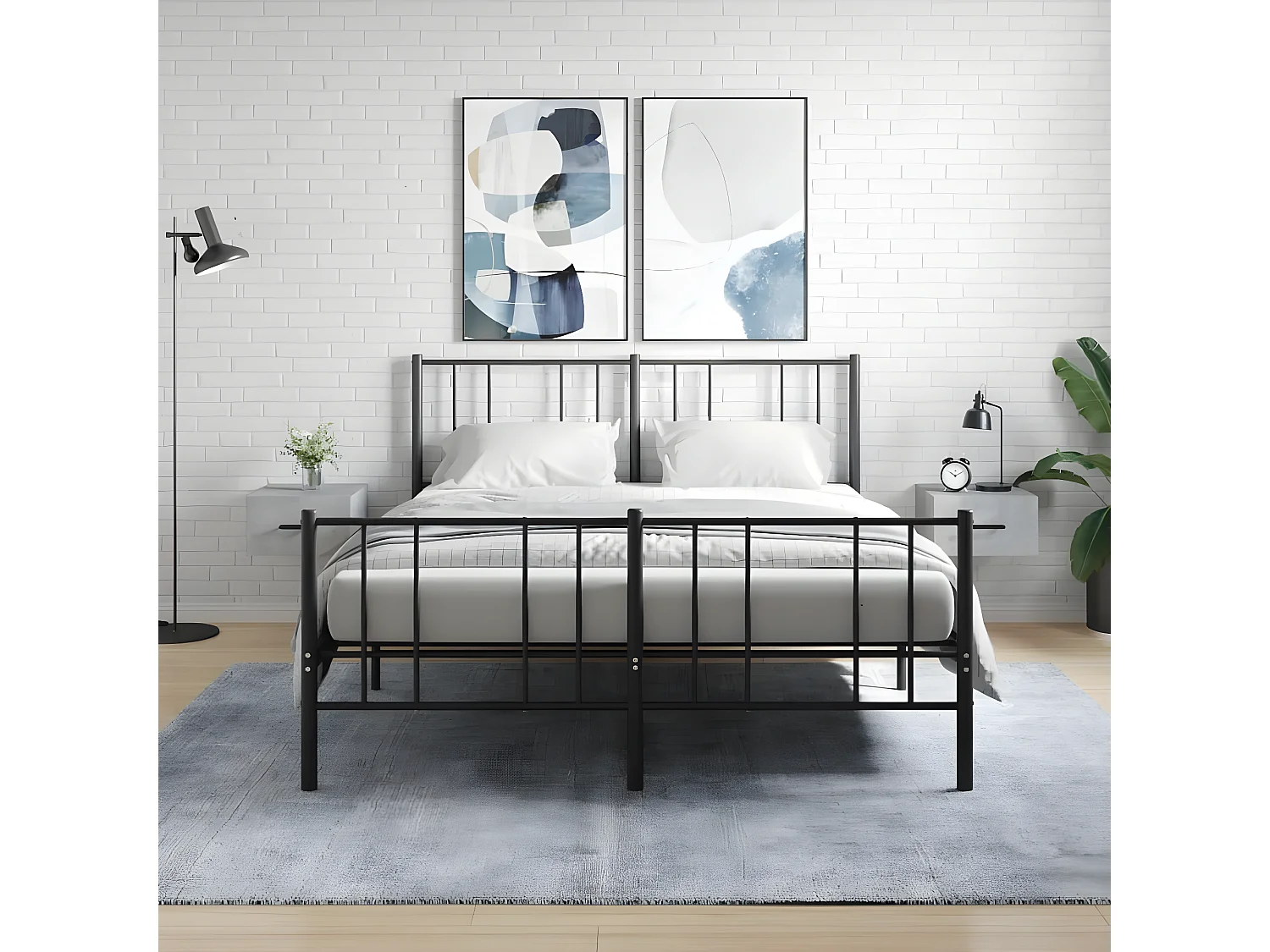 Lot de 2 Tables de chevet murales gris béton 35x35x20 cm WVGQ7704