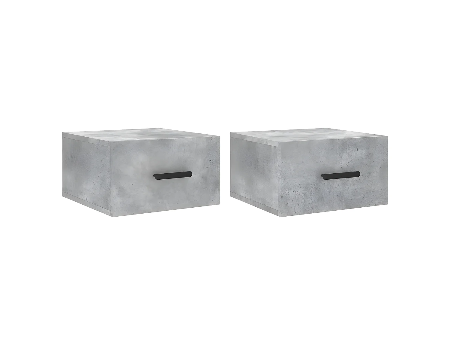 Lot de 2 Tables de chevet murales gris béton 35x35x20 cm WVGQ7704