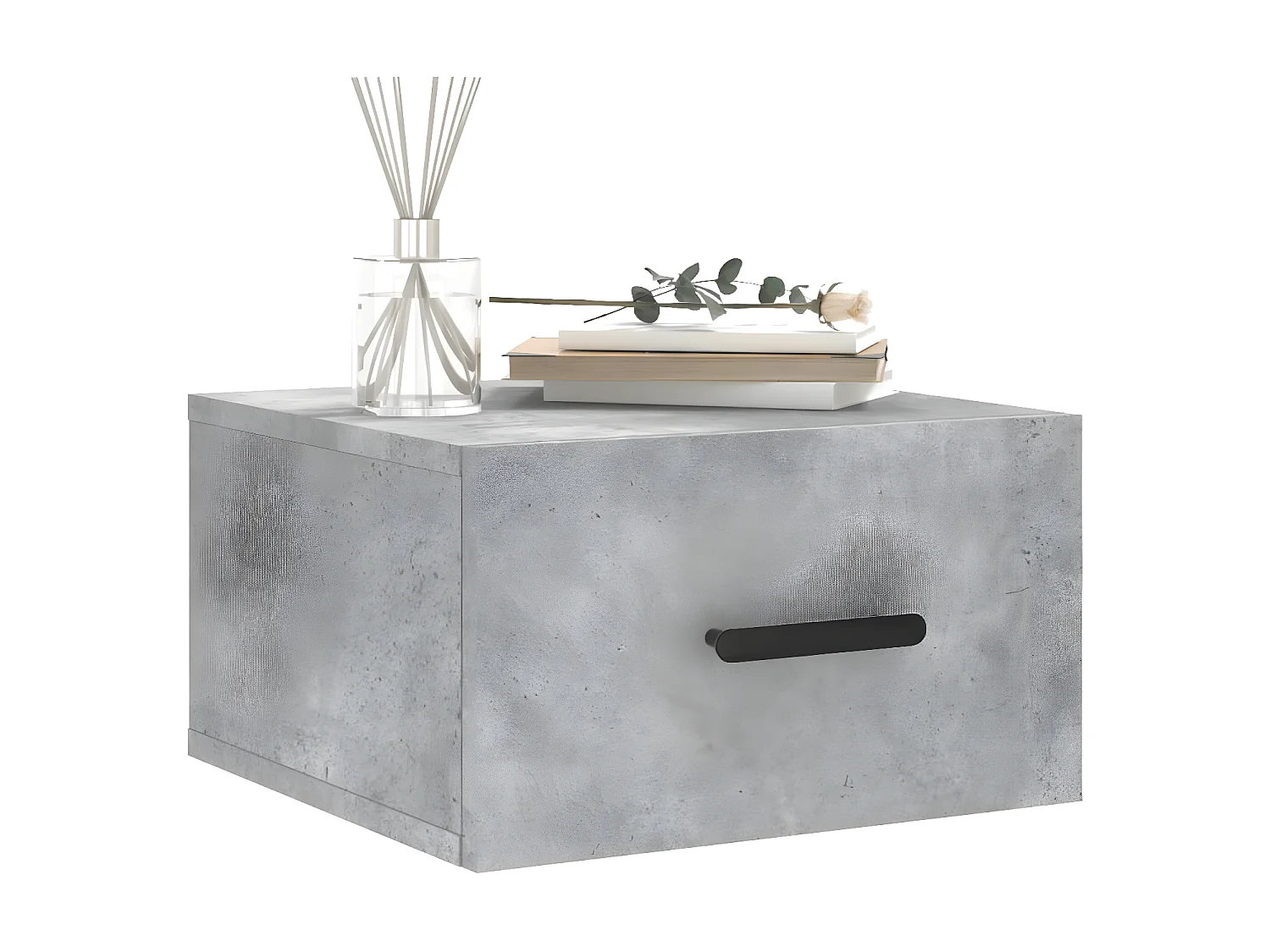 Lot de 2 Tables de chevet murales gris béton 35x35x20 cm WVGQ7704