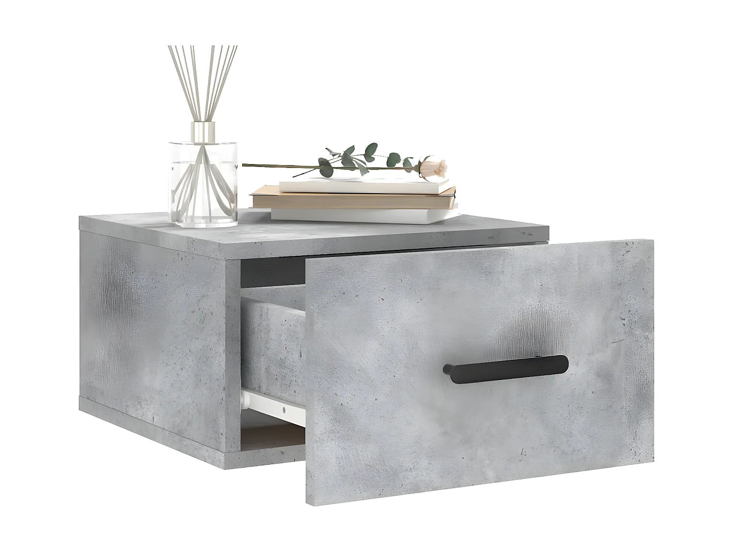 Lot de 2 Tables de chevet murales gris béton 35x35x20 cm WVGQ7704