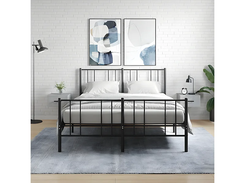 Lot de 2 Tables de chevet murales gris béton 35x35x20 cm WVGQ7704