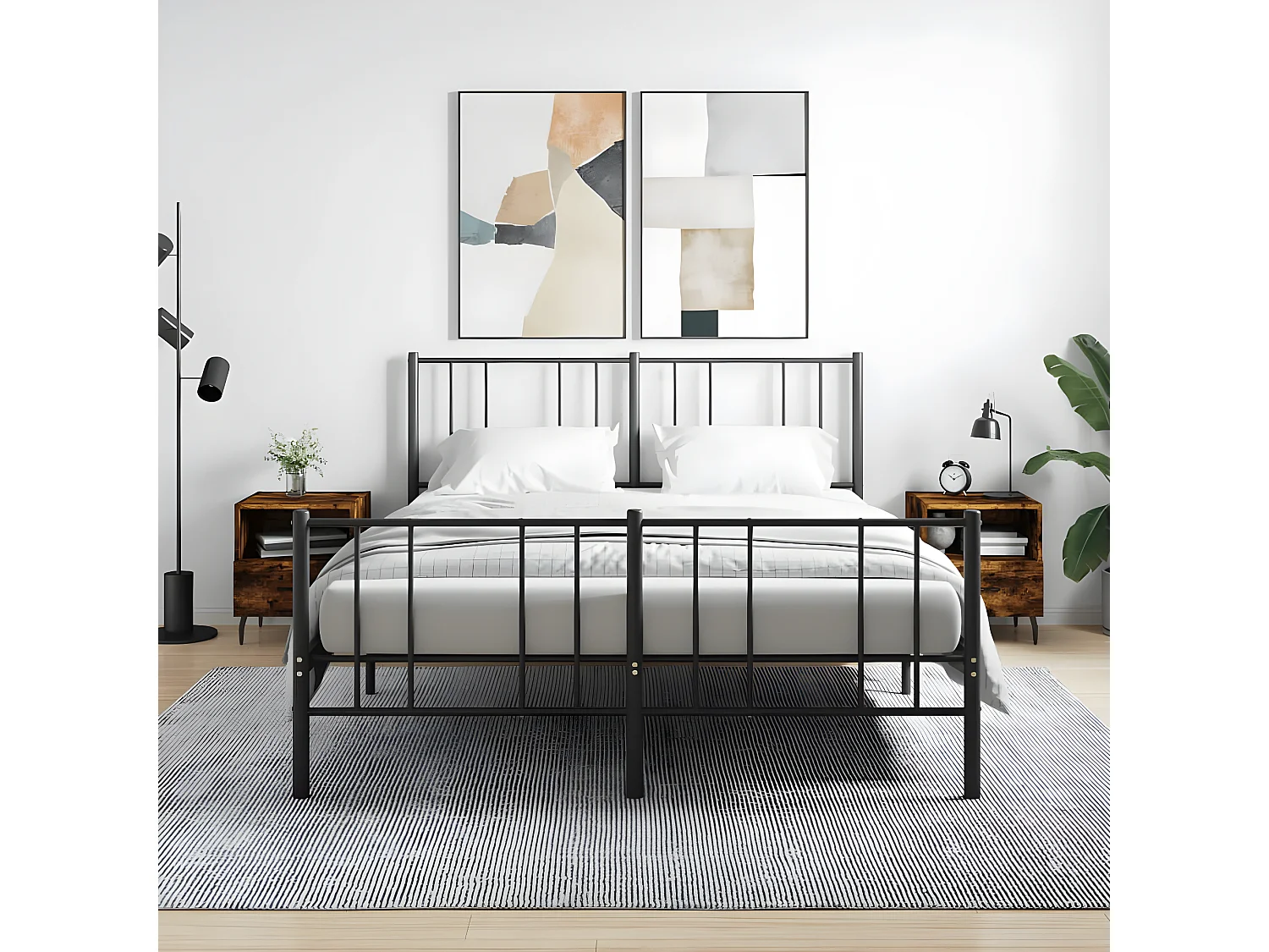 Lot de 2 Tables de chevet chêne fumé 40x35x47,5cm bois d’ingénierie WVGQ4745