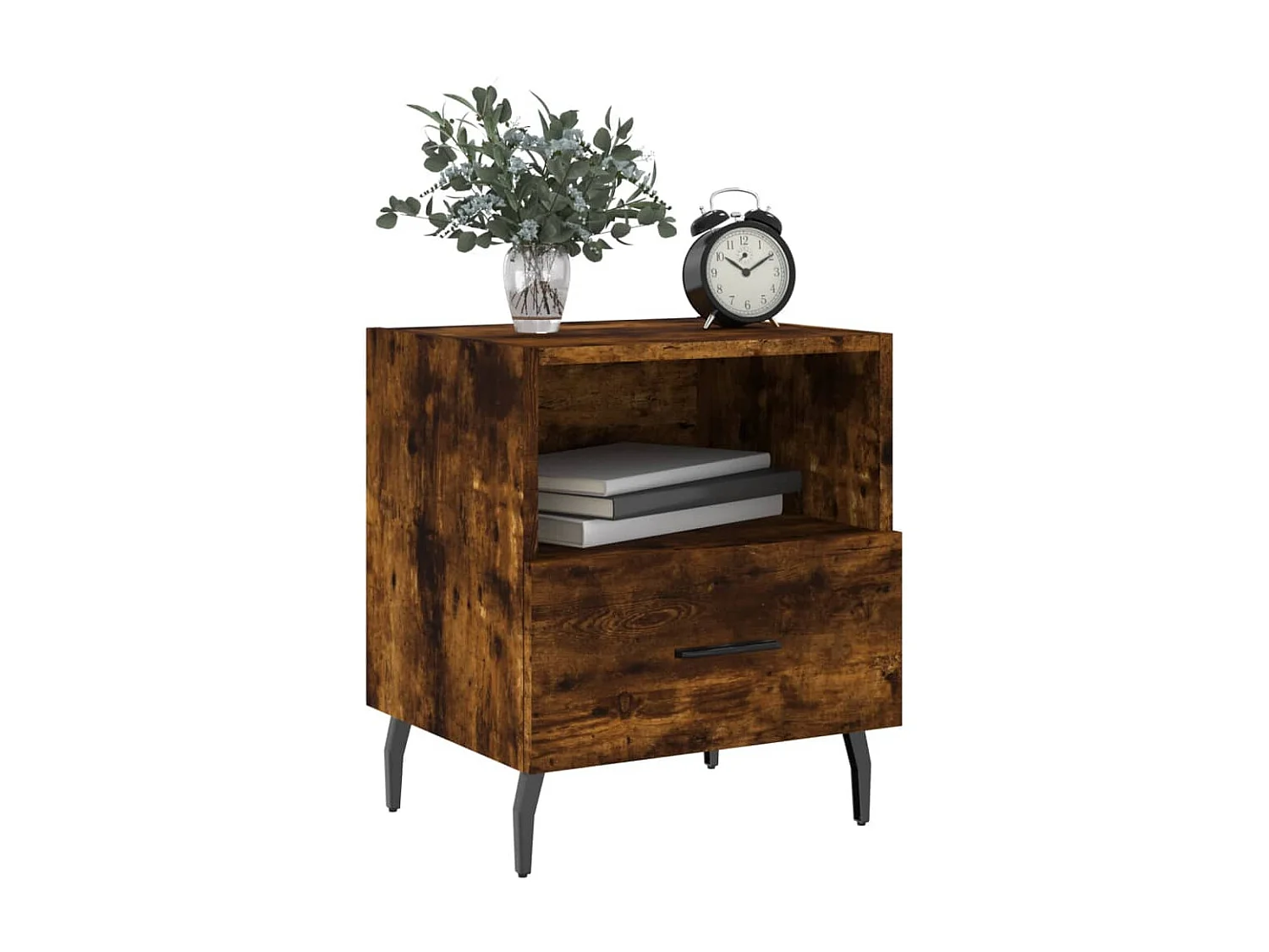 Lot de 2 Tables de chevet chêne fumé 40x35x47,5cm bois d’ingénierie WVGQ4745