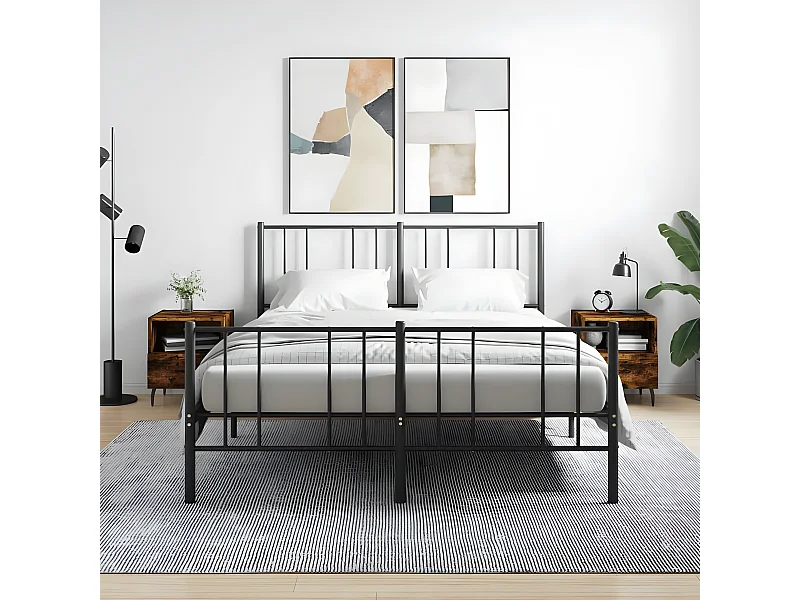 Lot de 2 Tables de chevet chêne fumé 40x35x47,5cm bois d’ingénierie WVGQ4745