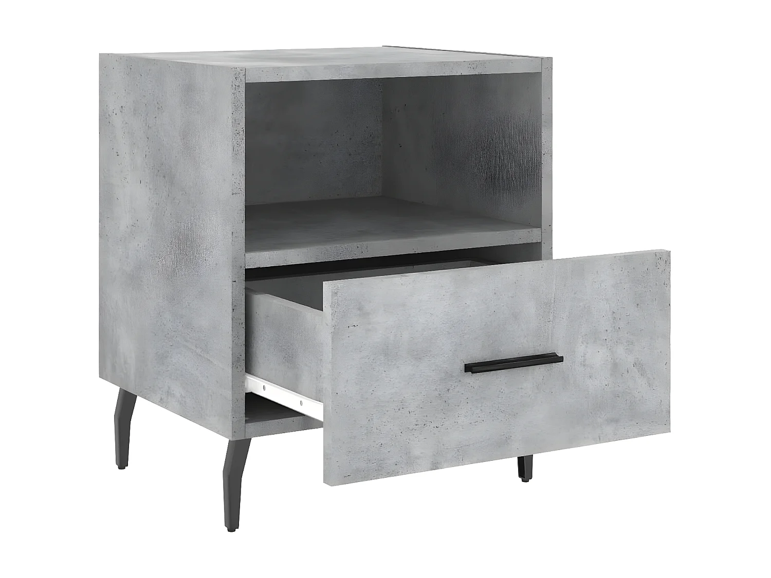 Lot de 2 Tables de chevet gris béton 40x35x47,5cm bois d’ingénierie WVGQ5014