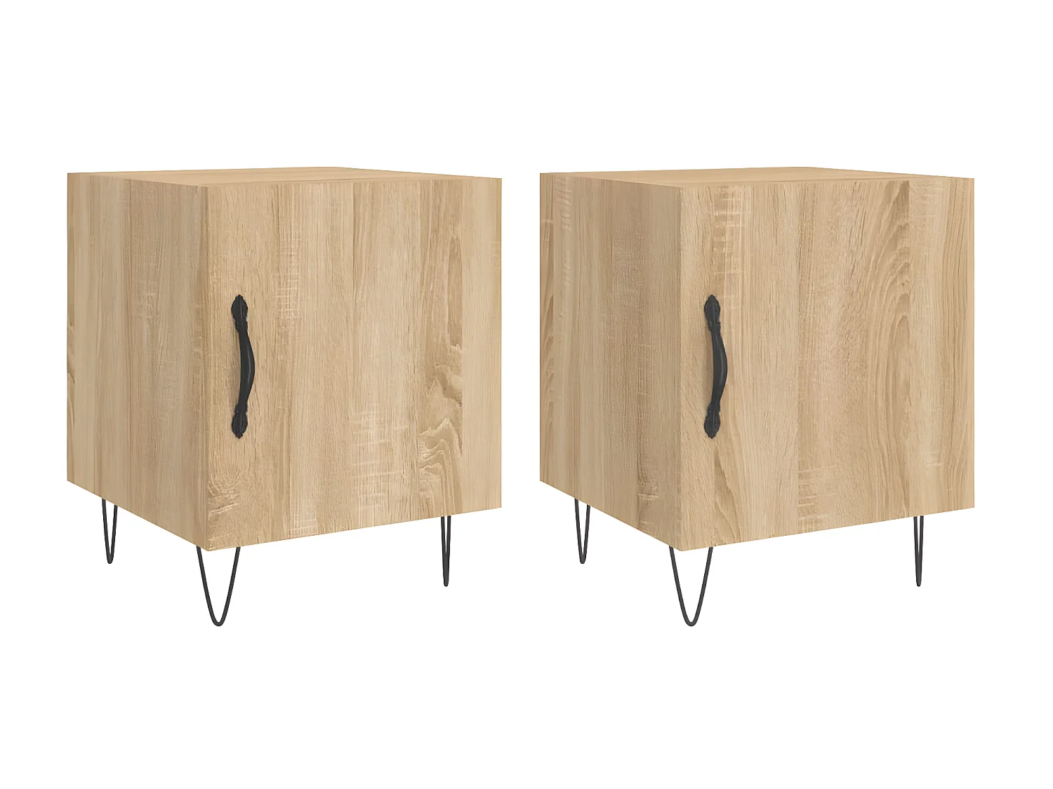 Lot de 2 Tables de chevet chêne sonoma 40x40x50 cm bois ingénierie WVGQ4258
