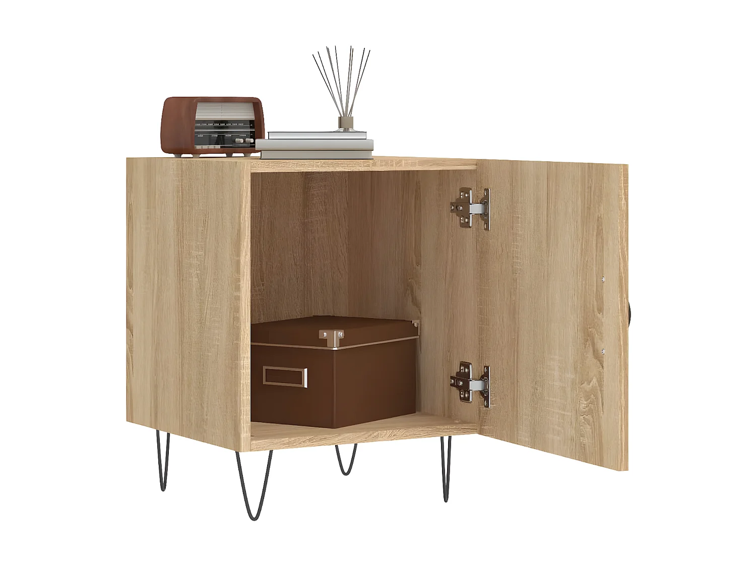 Nachtkastjes 2 st 40x40x50 cm bewerkt hout sonoma eikenkleurig NL10535