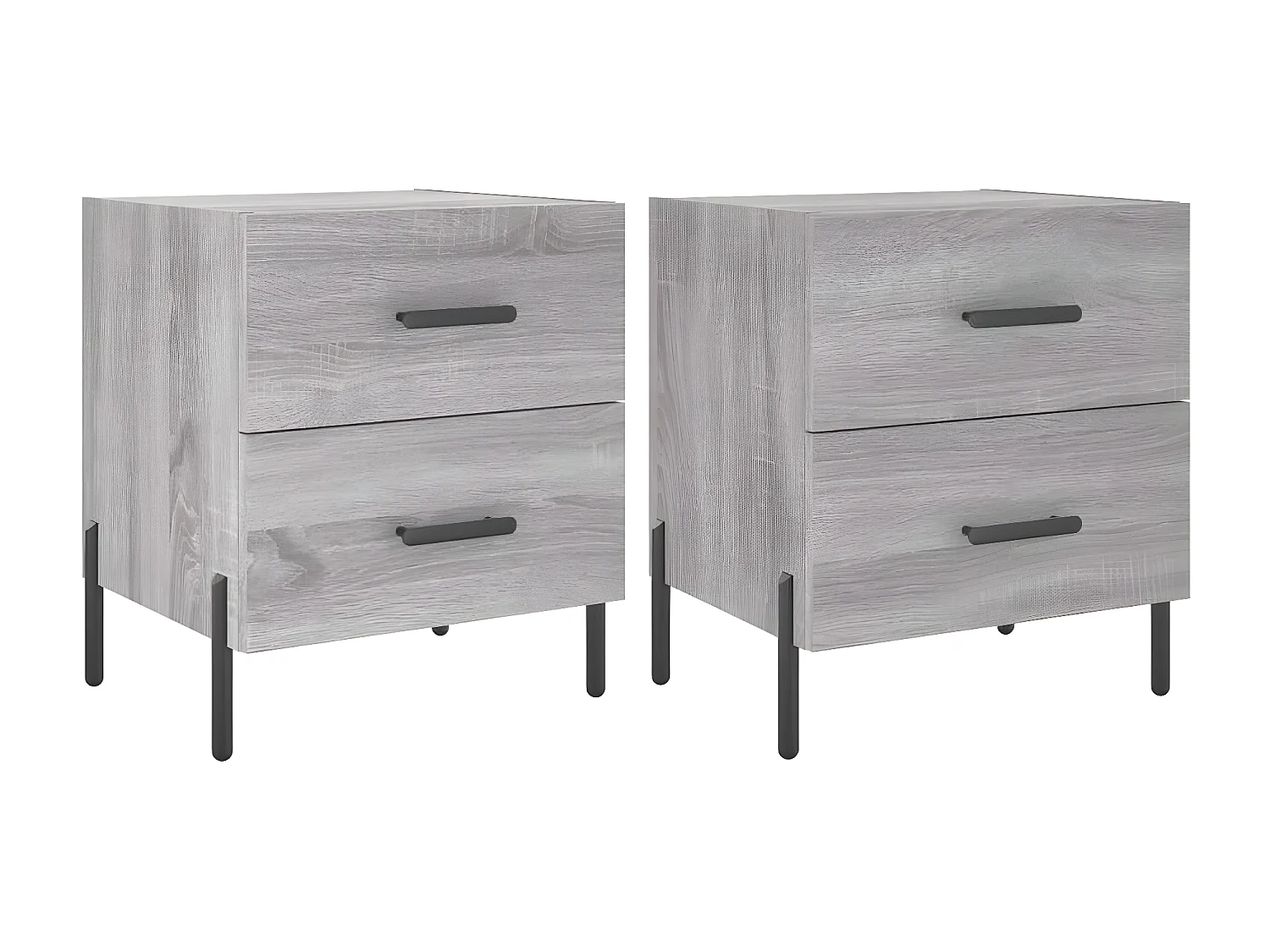 Lot de 2 Tables de chevet sonoma gris 40x35x47,5 cm WVGQ1792