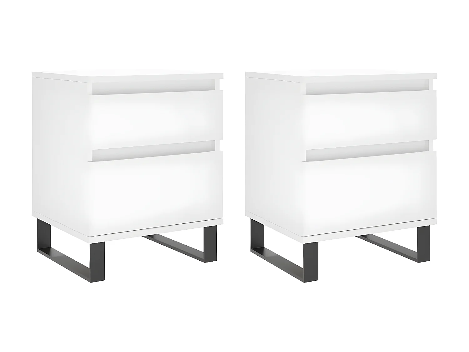 Mesas de cabeceira 2pcs 40x35x50 cm derivados de madeira branco PT31332