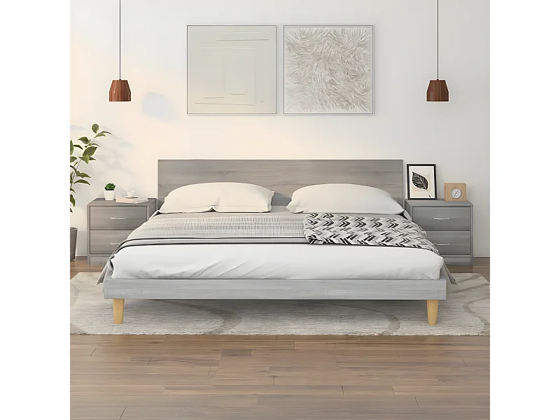 Lot de 2 Tables de chevet Sonoma gris 40x30x40 cm Bois ingénierie WVGQ3034