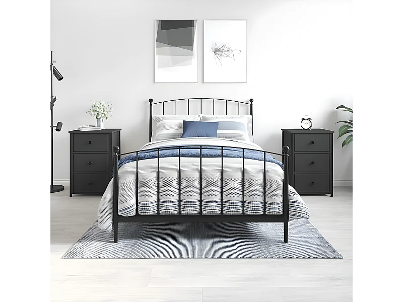 Mesas de cabeceira 2 pcs 40x36x60 cm derivados de madeira preto PT15530