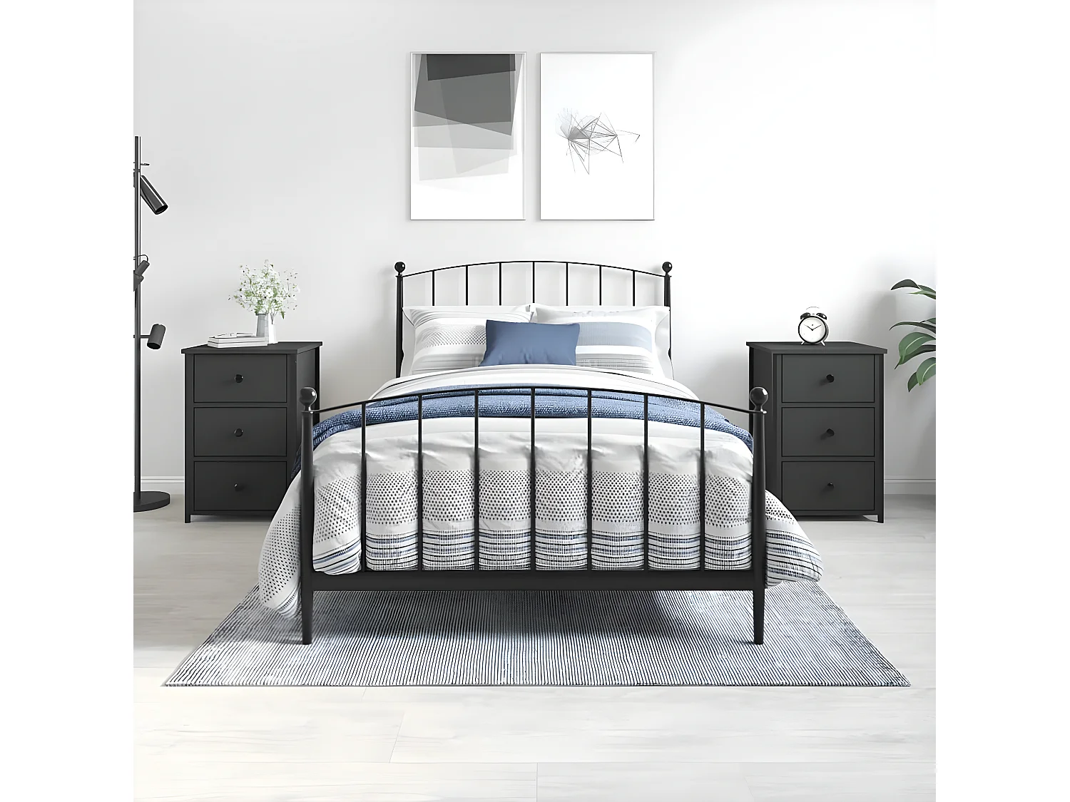 Nachtkastjes 2 st 40x36x60 cm bewerkt hout zwart NL11840