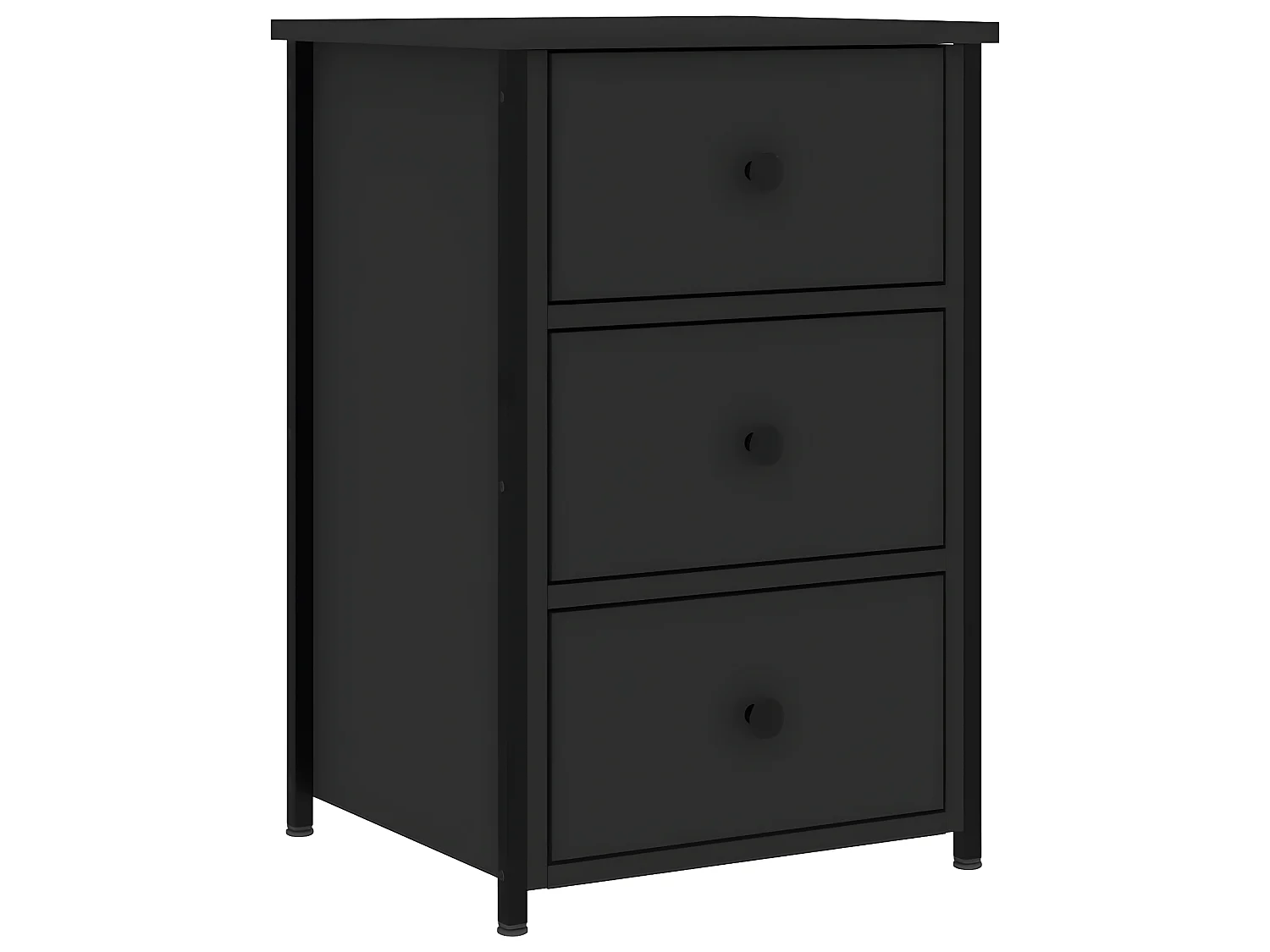 Lot de 2 Tables de chevet noir 40x36x60 cm bois d’ingénierie WVGQ1153