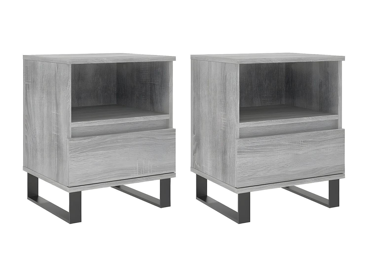 Lot de 2 Tables de chevet sonoma gris 40x35x50 cm bois ingénierie WVGQ9585