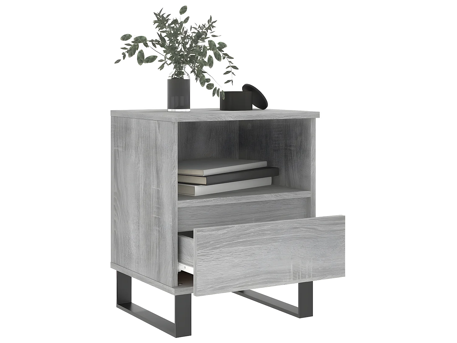 Lot de 2 Tables de chevet sonoma gris 40x35x50 cm bois ingénierie WVGQ9585