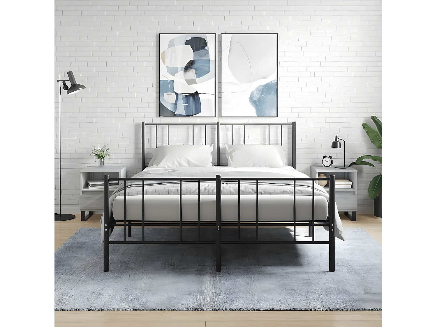 Comodini | Tavolini da notte | Tavolini da letto 2pz Grigio Sonoma 40x35x50 cm in Legno Multistrato