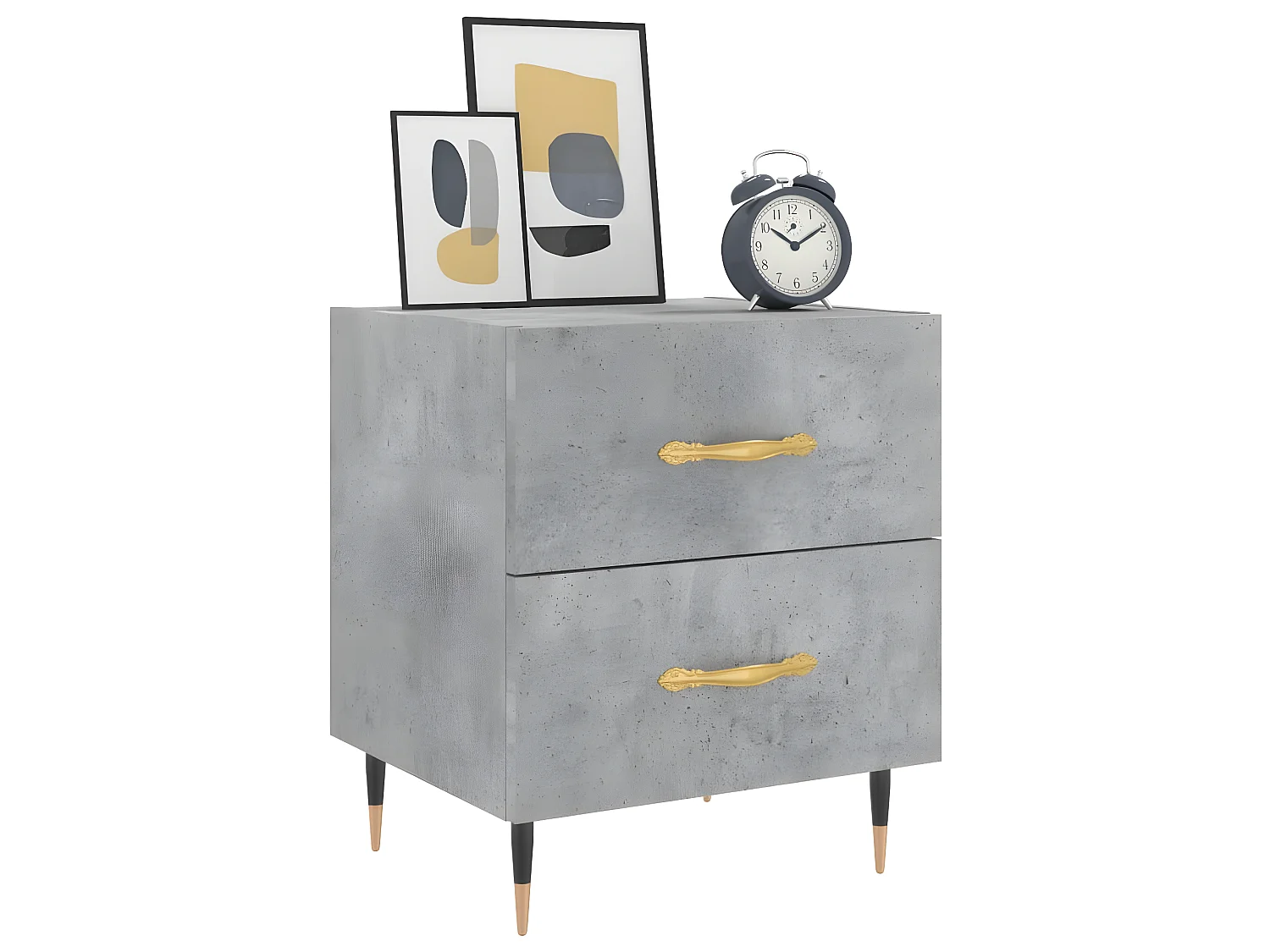Comodini | Tavolini da notte | Tavolini da letto 2 pz Grigio Cemento 40x35x47,5 cm in Legno Multistrato